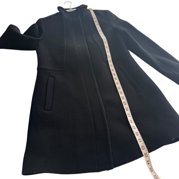 Talbots Italian Wool Blend Stadium Coat Zip Up Size 6 Black Longline Classy - Picture 16 of 16